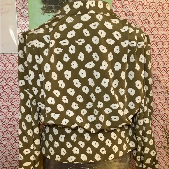 Adolph Schuman for Lilli Ann Vintage Long Sleeve Dressy Blouse White Floral - Picture 2 of 6